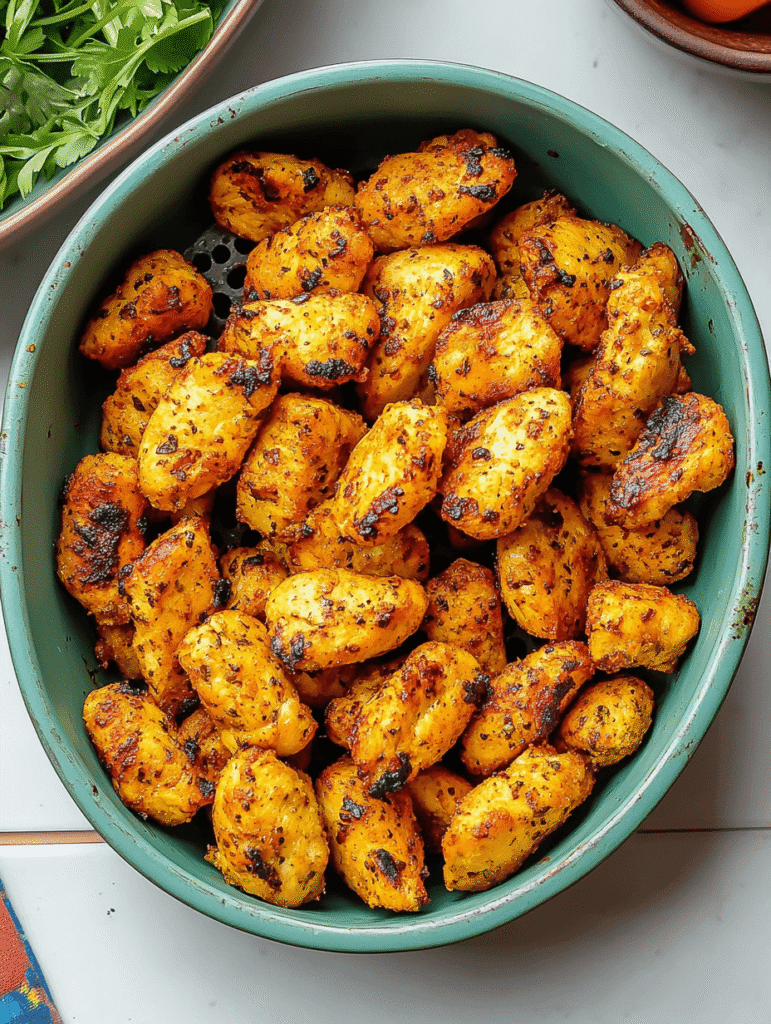 chicken bites in air fryer basket